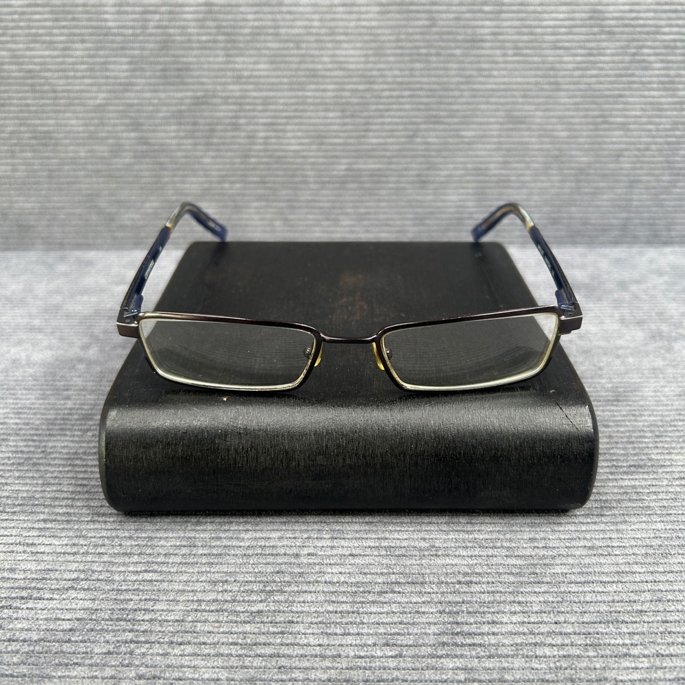 Converse Backlot Charcoal Rectangular y2k Eyeglasses Blue Metal Frames 135 Star